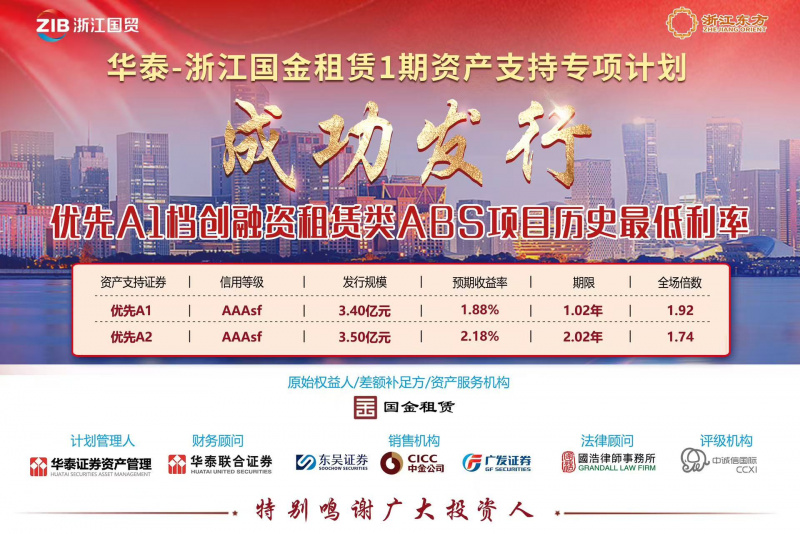 創同類產品歷史新低！浙江東方旗下國金租賃ABS成功發行.jpg